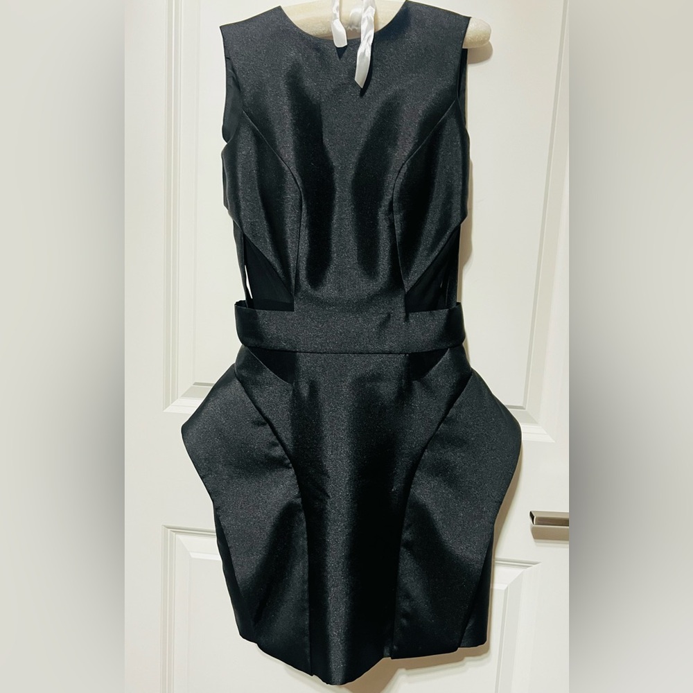 Little Black Dress - Elegant Black Pleated Sheath Dress by Rajo Laurel
